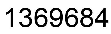 Number 1369684 black image