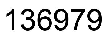 Number 136979 black image
