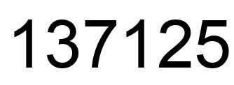 Number 137125 black image