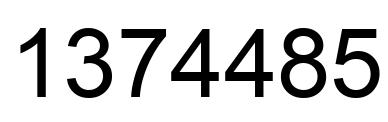Number 1374485 black image
