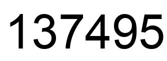 Número 137495 imagen negro