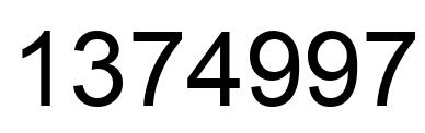 Number 1374997 black image