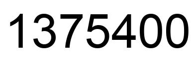 Number 1375400 black image