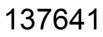 Number 137641 black image