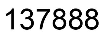 Number 137888 black image