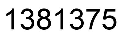 Number 1381375 black image