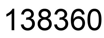 Number 138360 black image