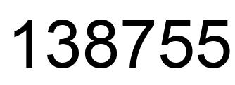 Number 138755 black image