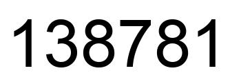 Number 138781 black image