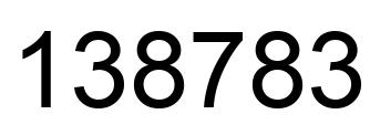 Number 138783 black image