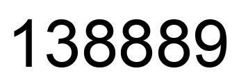 Number 138889 black image
