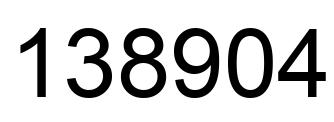 Number 138904 black image