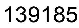 Number 139185 black image