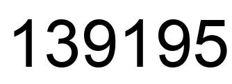 Number 139195 black image