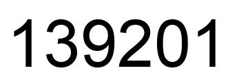 Number 139201 black image