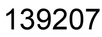 Number 139207 black image