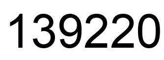 Number 139220 black image