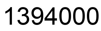 Número 1394000 imagen negro