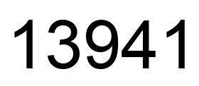 Number 13941 black image