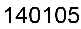 Number 140105 black image