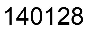 Number 140128 black image