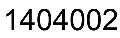 Number 1404002 black image
