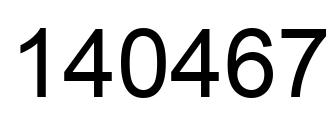 Number 140467 black image