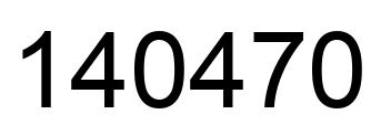 Number 140470 black image