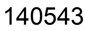 Number 140543 black image