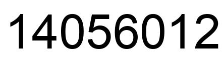 Number 14056012 black image