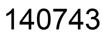 Number 140743 black image