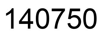 Number 140750 black image