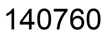 Number 140760 black image