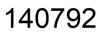 Number 140792 black image