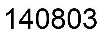 Number 140803 black image