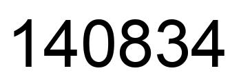Number 140834 black image