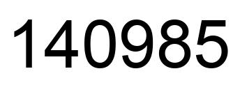 Number 140985 black image