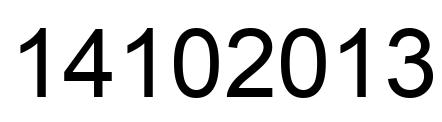 Número 14102013 imagen negro