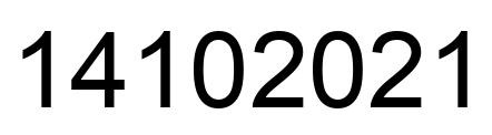 Number 14102021 black image