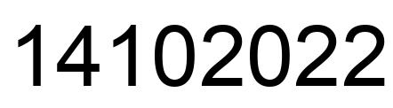Number 14102022 black image