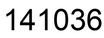Number 141036 black image