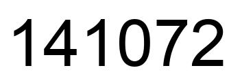 Number 141072 black image