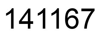 Number 141167 black image