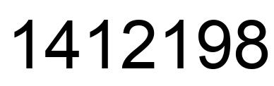 Number 1412198 black image