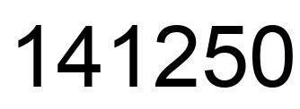 Number 141250 black image