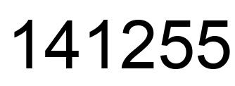 Number 141255 black image