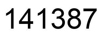 Number 141387 black image