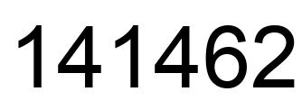 Number 141462 black image