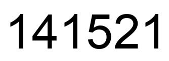 Number 141521 black image