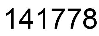 Number 141778 black image